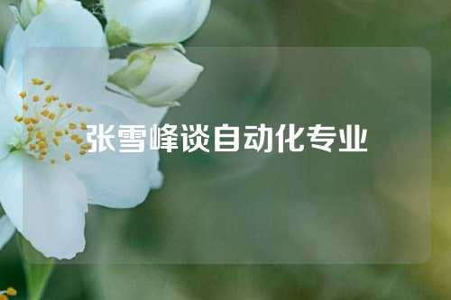张雪峰谈自动化专业