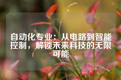 自动化专业:从电路到智能控制,解锁未来科技的无限可能
