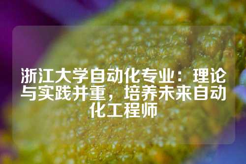 浙江大学自动化专业：理论与实践并重，培养未来自动化工程师