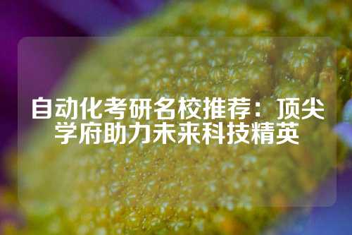 自动化考研名校推荐：顶尖学府助力未来科技精英