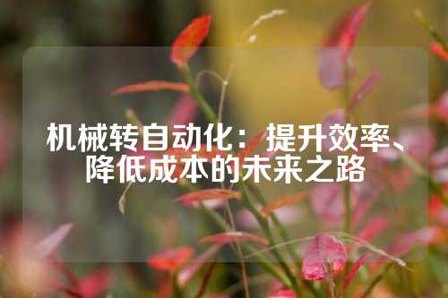 机械转自动化：提升效率、降低成本的未来之路
