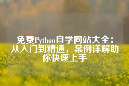 免费Python自学网站大全：从入门到精通，案例详解助你快速上手