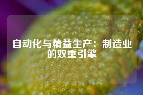 自动化与精益生产：制造业的双重引擎