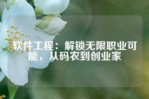 软件工程：解锁无限职业可能，从码农到创业家