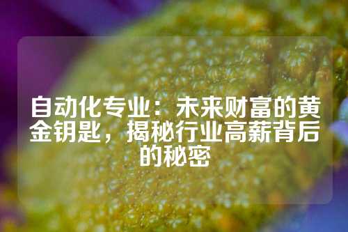 自动化专业：未来财富的黄金钥匙，揭秘行业高薪背后的秘密
