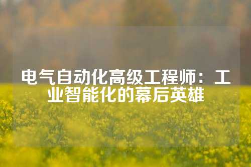 电气自动化高级工程师：工业智能化的幕后英雄