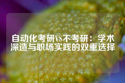 自动化考研VS不考研：学术深造与职场实践的双重选择