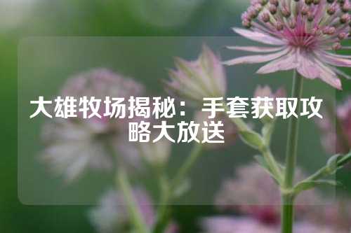 大雄牧场揭秘：手套获取攻略大放送