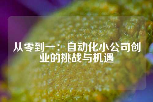 从零到一：自动化小公司创业的挑战与机遇
