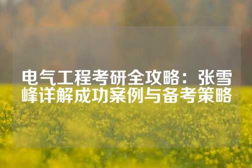 电气工程考研全攻略：张雪峰详解成功案例与备考策略
