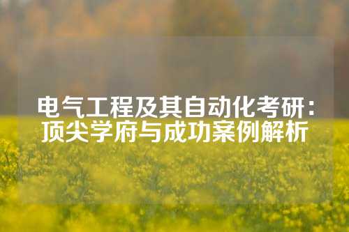 电气工程及其自动化考研：顶尖学府与成功案例解析
