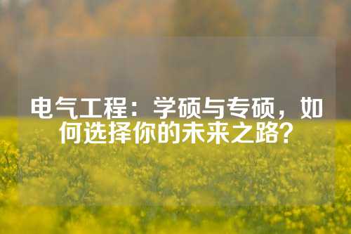 电气工程：学硕与专硕，如何选择你的未来之路？