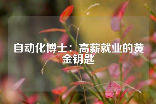 自动化博士：高薪就业的黄金钥匙