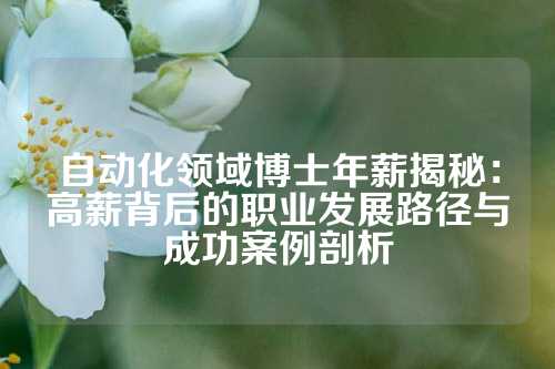 自动化领域博士年薪揭秘：高薪背后的职业发展路径与成功案例剖析