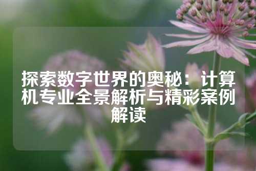 探索数字世界的奥秘：计算机专业全景解析与精彩案例解读