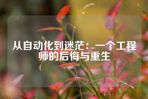 从自动化到迷茫：一个工程师的后悔与重生